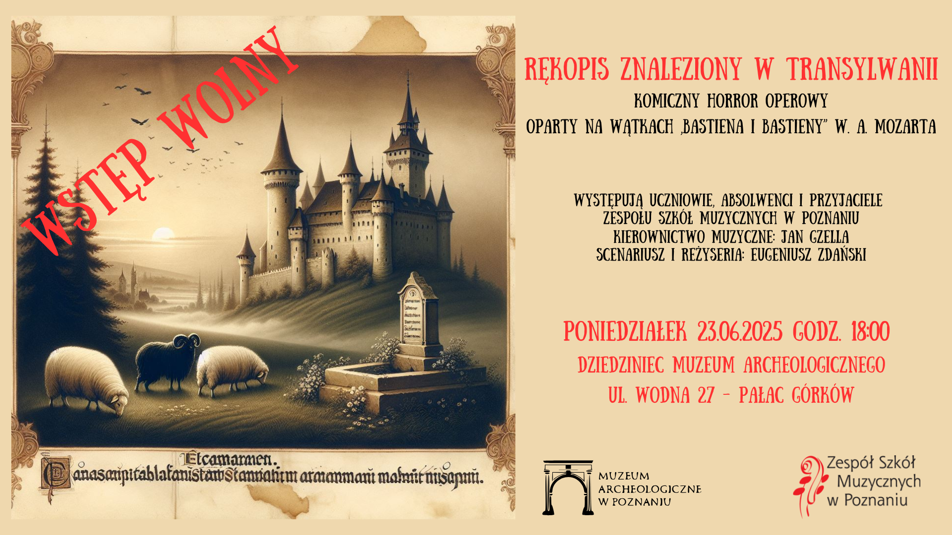 Rękopis znaleziony w Transylwanii - Komiczny Horror Operowy - 23.06.25 g. 18.00