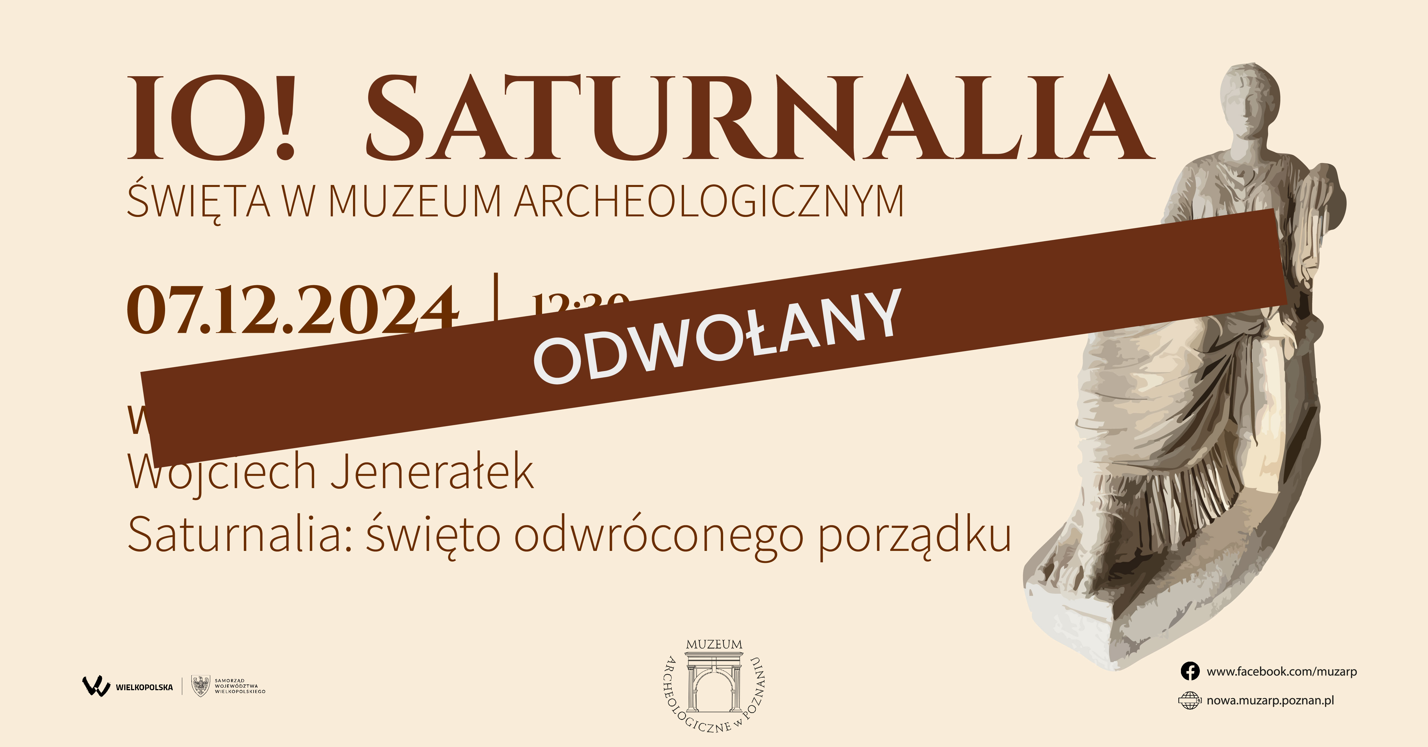 Sobotni wykład o godzinie 12.30 odwołany!