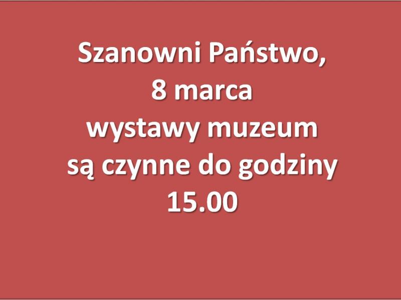 Skrócone godziny otwarcia